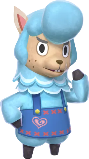 Animal Crossing Blue Sheep Villager PNG Image