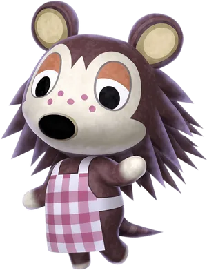 Animal Crossing Characterin Pink Checkered Dress PNG Image