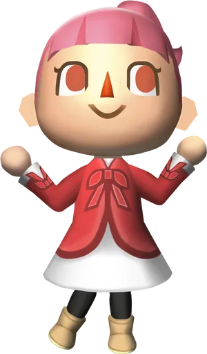 Animal Crossing Characterin Red Kimono PNG Image