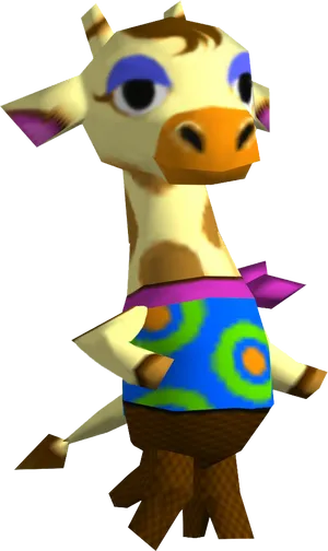 Animal Crossing Giraffe Character PNG Image