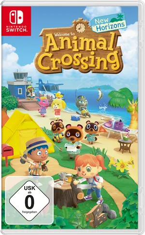 Animal Crossing New Horizons Nintendo Switch Cover Art PNG Image