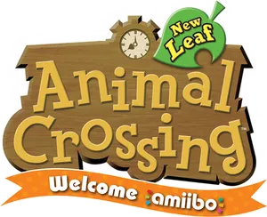 Animal Crossing New Leaf Welcome Amiibo Logo PNG Image