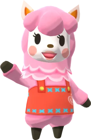 Animal Crossing Pink Sheep Villager PNG Image