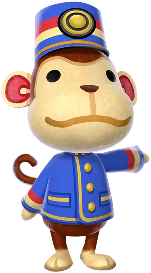 Animal Crossing Porter Monkey Character PNG Image