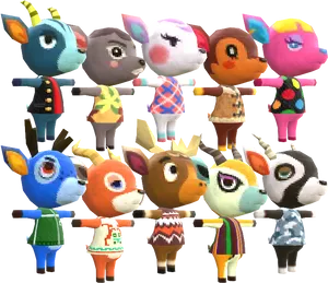 Animal Crossing Villagers Collection PNG Image