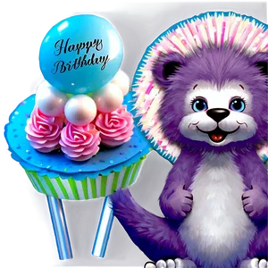 Animal Happy Birthday Cake Topper Png Qgi PNG Image