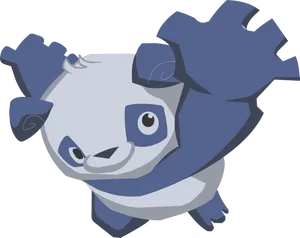 Animal_ Jam_ Blue_ Panda_ Character PNG Image