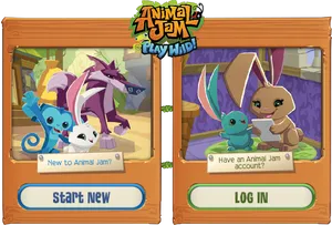 Animal Jam Login Screen PNG Image