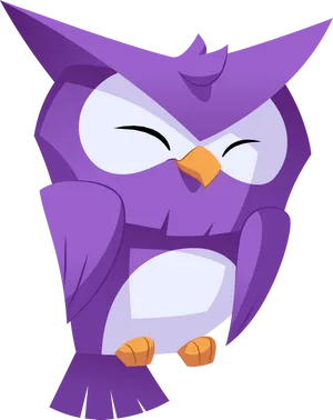 Animal Jam Purple Owl Character PNG Image