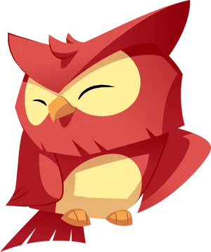 Animal Jam Red Owl Character PNG Image