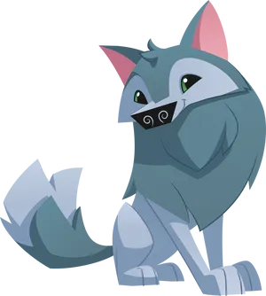 Animated Arctic Fox Character PNG Image