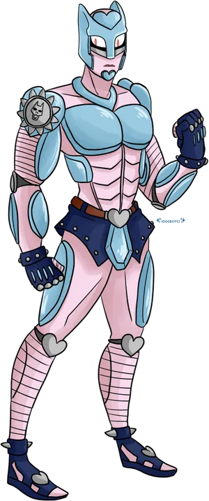 Animated_ Armored_ Hero_ Illustration PNG Image