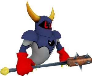 Animated Armored Knightwith Spear PNG Image