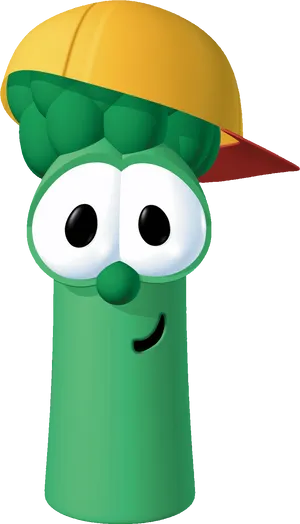 Animated Asparagus Characterwith Cap PNG Image