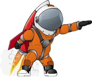 Animated Astronaut With Jetpack PNG Image