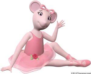 Animated Ballerina Mouse Character PNG Image