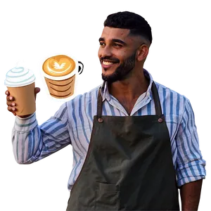 Animated Barista Character Png Bgr PNG Image