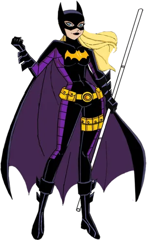 Animated Batgirl Standing Pose PNG Image