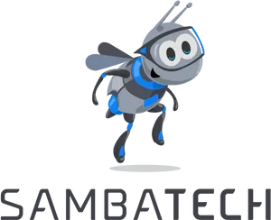 Animated Bee Mascot Samba Tech Logo PNG Image