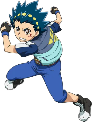 Animated Beyblade Characterin Action PNG Image