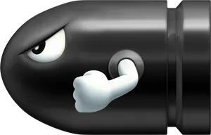 Animated Black Bomb Character PNG Image