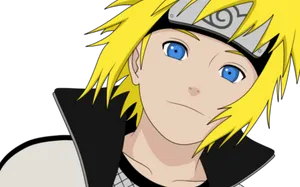 Animated Blonde Ninja Blue Eyes PNG Image