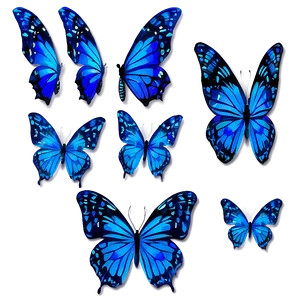 Animated Blue Butterflies Png Exc PNG Image