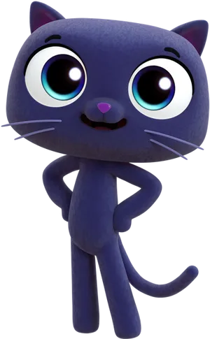 Animated Blue Cat Character PNG Image