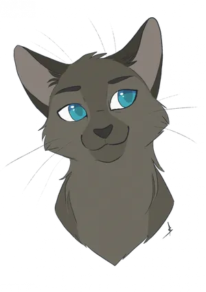 Animated Blue Eyed Cat Sketch.png PNG Image