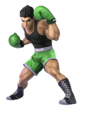 Animated Boxer Character Pose PNG Image