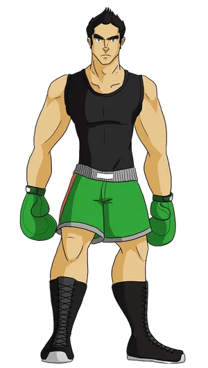 Animated Boxer Standing Pose PNG Image