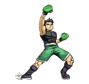 Animated Boxer Victory Pose PNG Image