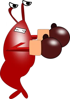 Animated Boxing Shrimp PNG Image