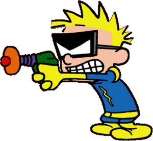 Animated Boy With Ray Gun PNG Image