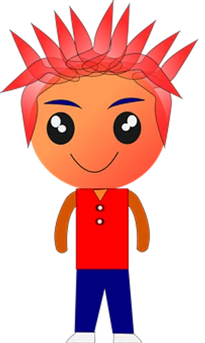 Animated Boywith Spiky Hair PNG Image