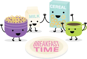 Animated Breakfast Time Celebration PNG Image