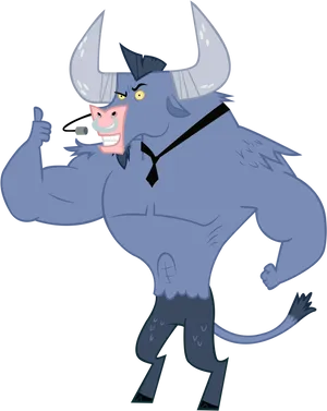 Animated Buff Bison Character PNG Image