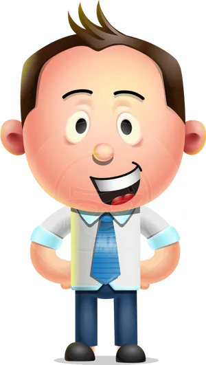 Animated Businessman Character PNG Image