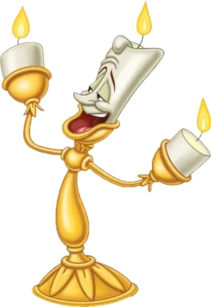 Animated Candelabra Character PNG Image