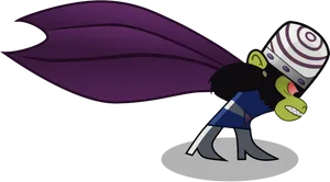 Animated Cape Wearing Character PNG Image