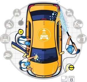 Animated Car Wash Service PNG Image