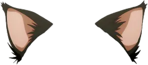 Animated Cat Ears Black Background PNG Image