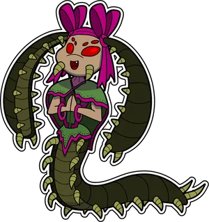 Animated Centipede Character PNG Image