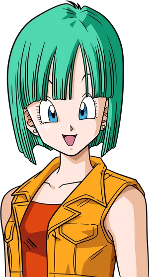 Animated Character Bulma Portrait PNG Image