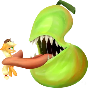 Animated Character Drooling Over Sausage PNG Image