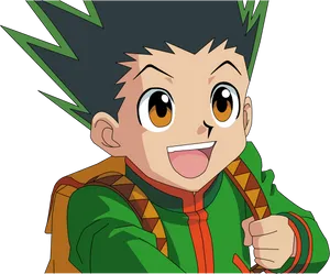 Animated Character Gon Freecss Smiling PNG Image