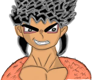 Animated Character Intense Expression PNG Image