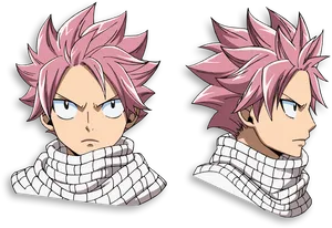 Animated Character Natsu Two Expressions PNG Image