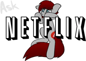 Animated Character Parodying Netflix Logo PNG Image