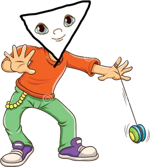 Animated Character Playing Yo Yo PNG Image